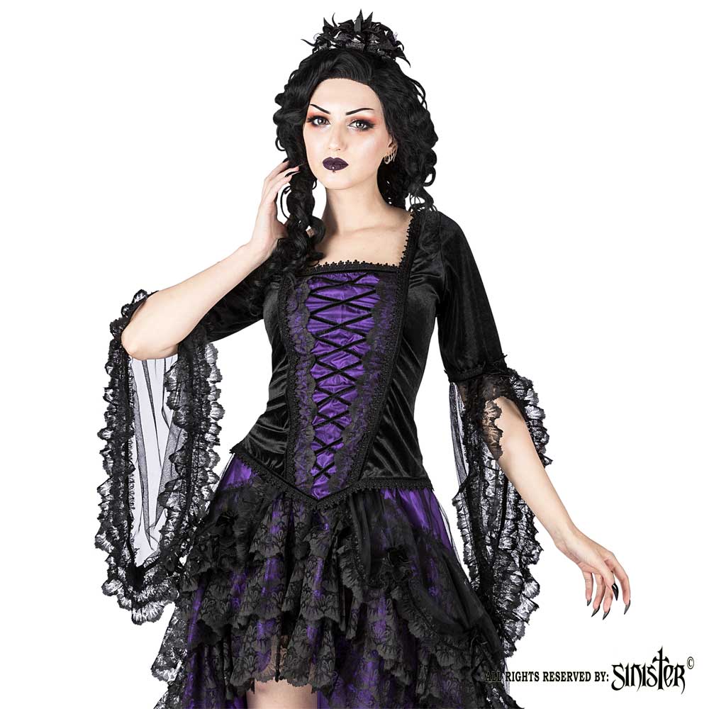 Sinister - 1075 Lange ärmel top - Lila/Schwarz